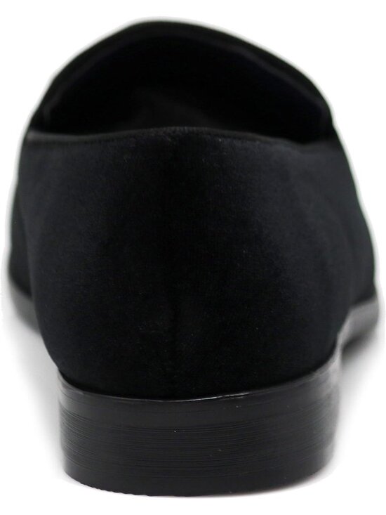 Men\'s Plain Black Vintage Velvet Loafer Metal Buckle Slip On Classic Shoes main image 6